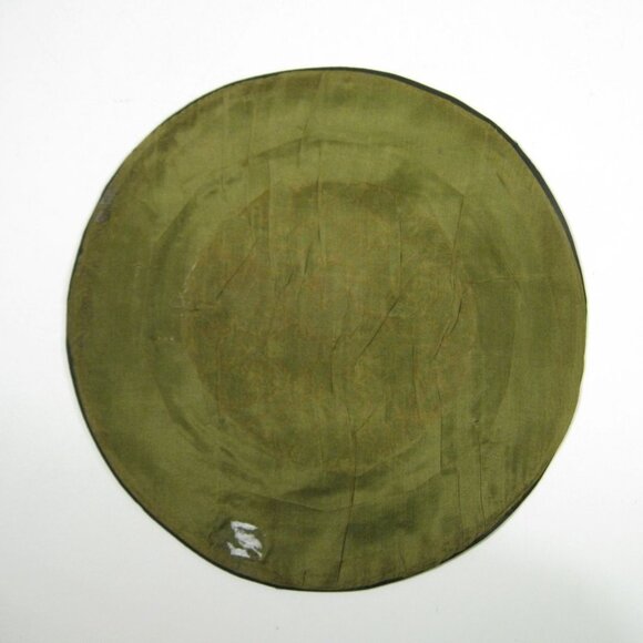 Vintage Asian Chinese Embroidered Silk Art Floral Panel Handmade Textile Round - Picture 4 of 6